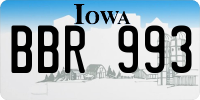 IA license plate BBR993