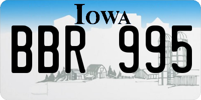 IA license plate BBR995