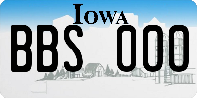 IA license plate BBS000