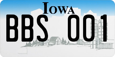 IA license plate BBS001
