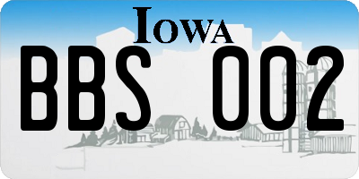 IA license plate BBS002