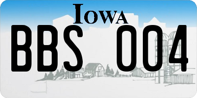 IA license plate BBS004