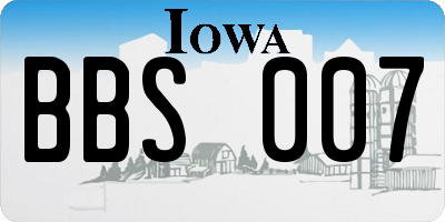 IA license plate BBS007