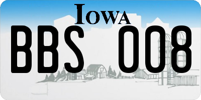 IA license plate BBS008