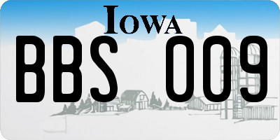 IA license plate BBS009