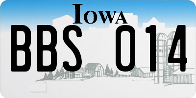 IA license plate BBS014