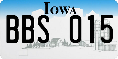 IA license plate BBS015