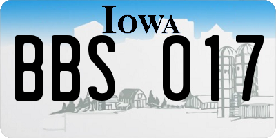 IA license plate BBS017