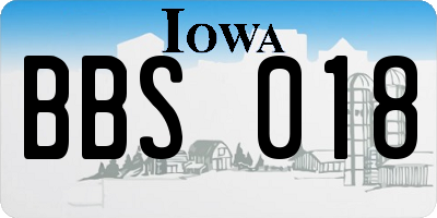 IA license plate BBS018