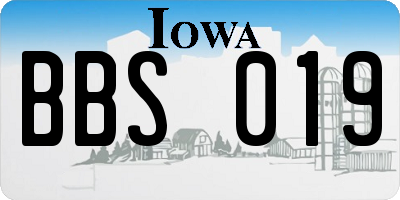 IA license plate BBS019