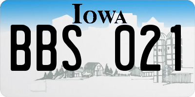 IA license plate BBS021