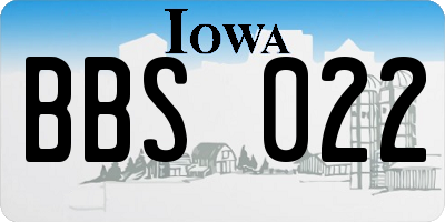 IA license plate BBS022