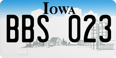 IA license plate BBS023