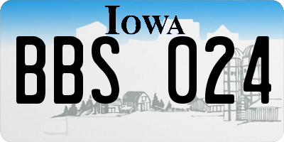 IA license plate BBS024