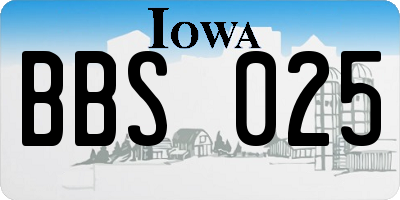 IA license plate BBS025