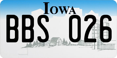 IA license plate BBS026