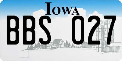 IA license plate BBS027