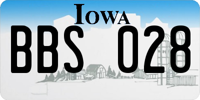 IA license plate BBS028