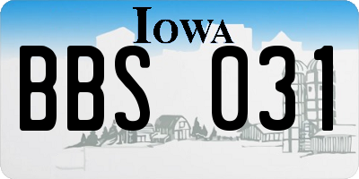 IA license plate BBS031