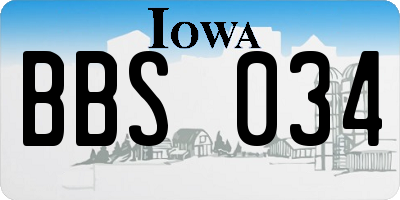 IA license plate BBS034