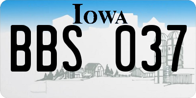 IA license plate BBS037