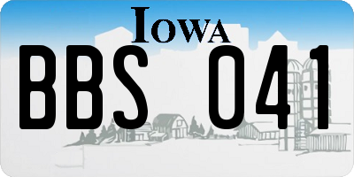 IA license plate BBS041