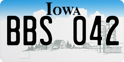 IA license plate BBS042