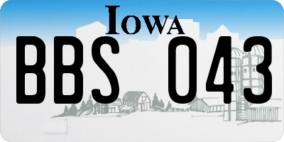 IA license plate BBS043