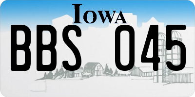IA license plate BBS045