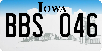 IA license plate BBS046