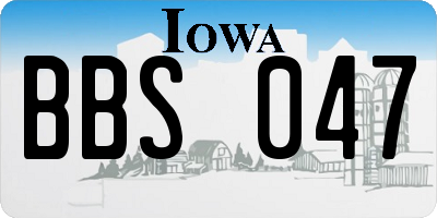 IA license plate BBS047