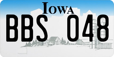 IA license plate BBS048