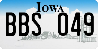 IA license plate BBS049