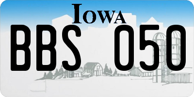 IA license plate BBS050