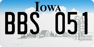 IA license plate BBS051
