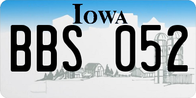 IA license plate BBS052