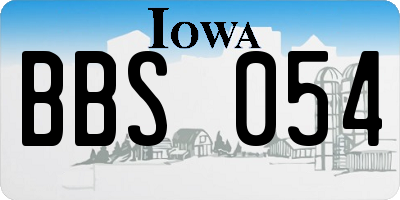 IA license plate BBS054