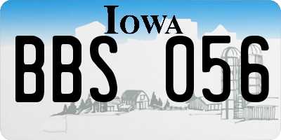 IA license plate BBS056