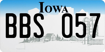 IA license plate BBS057