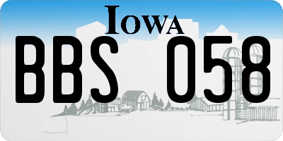 IA license plate BBS058