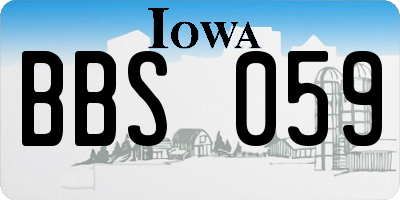 IA license plate BBS059