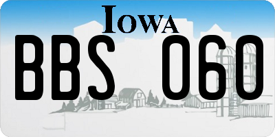 IA license plate BBS060