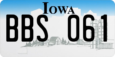 IA license plate BBS061