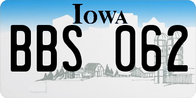 IA license plate BBS062