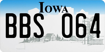 IA license plate BBS064