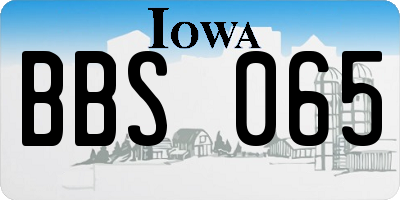 IA license plate BBS065
