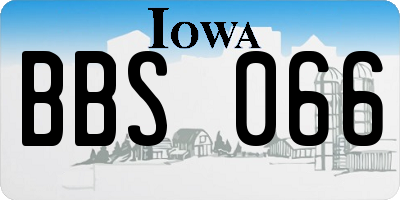 IA license plate BBS066