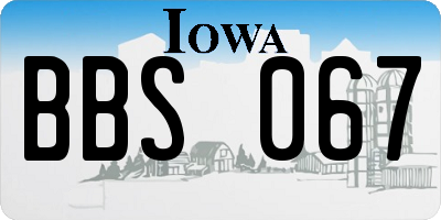 IA license plate BBS067