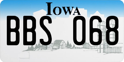 IA license plate BBS068
