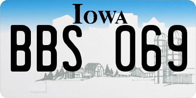 IA license plate BBS069
